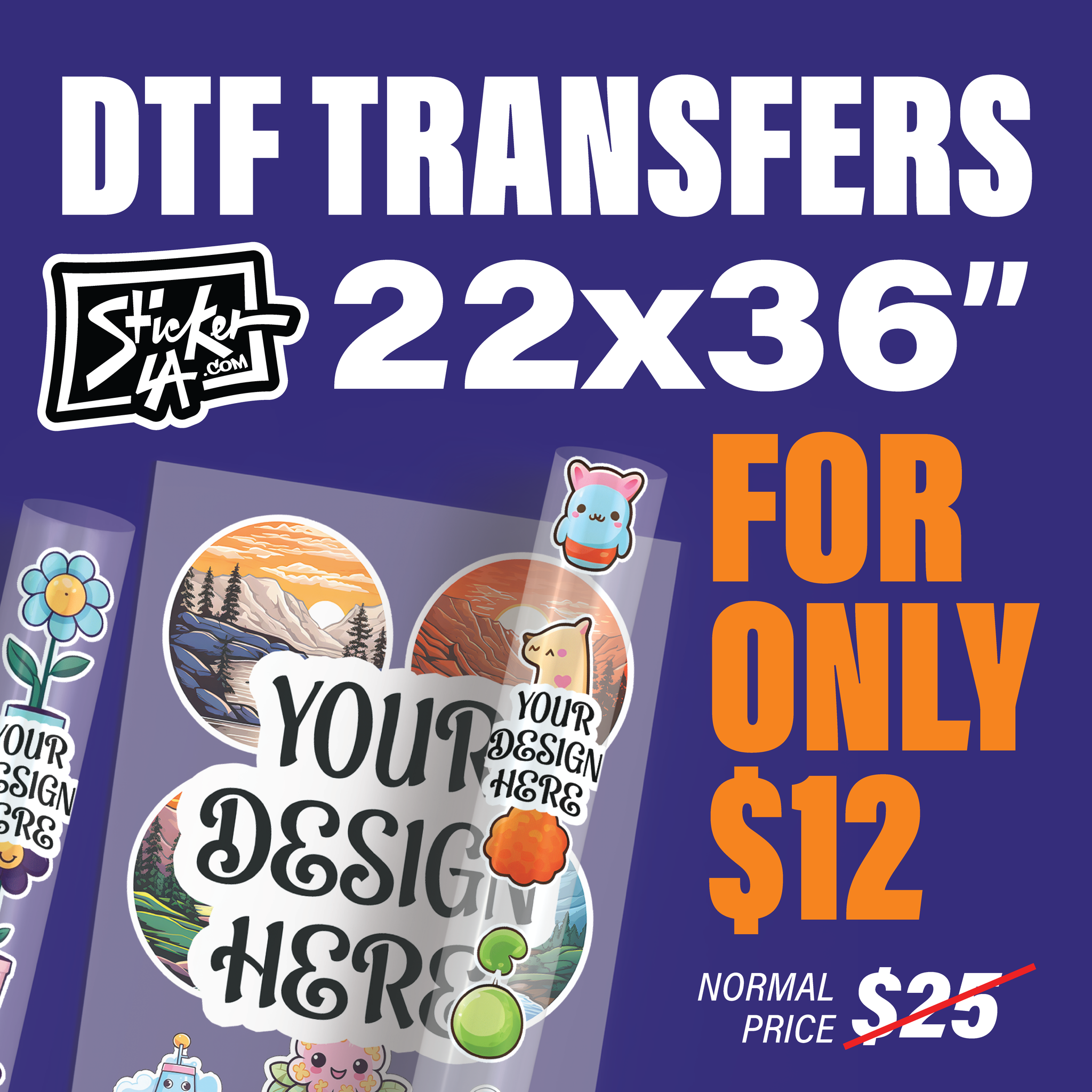 DTF TRANSFER (GANG SHEET) 22x36" FOR ONLY $12