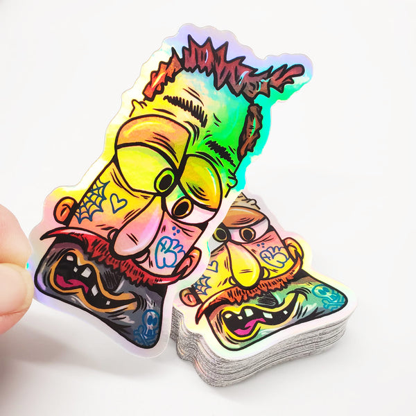 50 HOLOGRAPHIC STICKERS 4x4