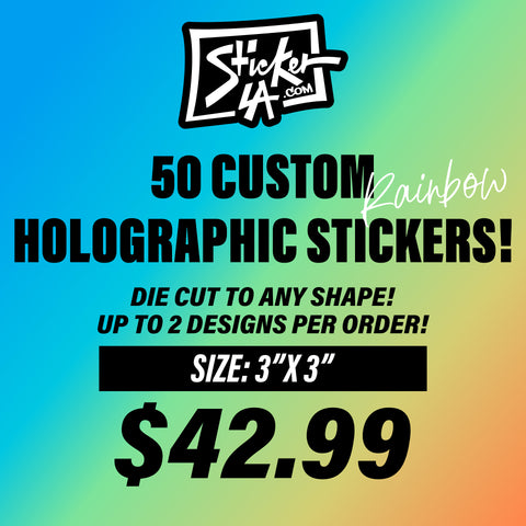 50 HOLOGRAPHIC STICKERS 3x3